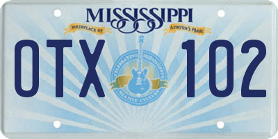 MS license plate OTX102