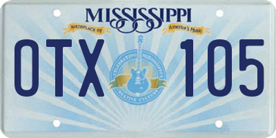 MS license plate OTX105
