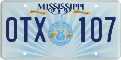 MS license plate OTX107