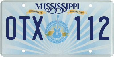 MS license plate OTX112
