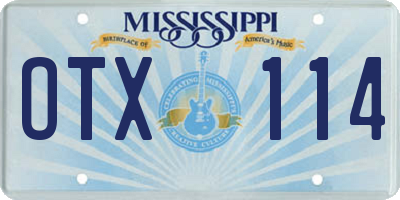 MS license plate OTX114