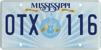 MS license plate OTX116