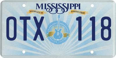 MS license plate OTX118