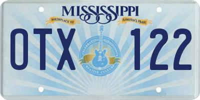 MS license plate OTX122