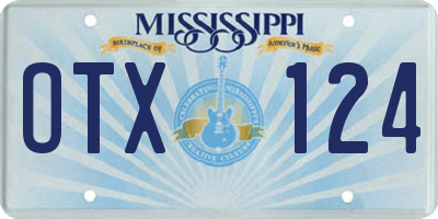 MS license plate OTX124