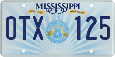 MS license plate OTX125