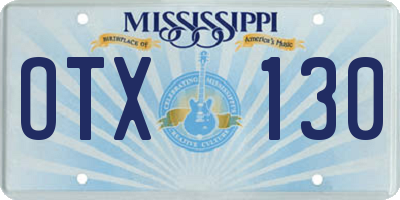 MS license plate OTX130