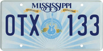 MS license plate OTX133