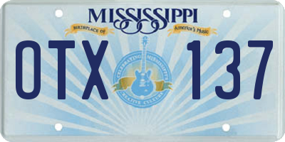 MS license plate OTX137