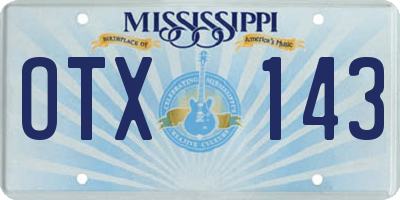 MS license plate OTX143