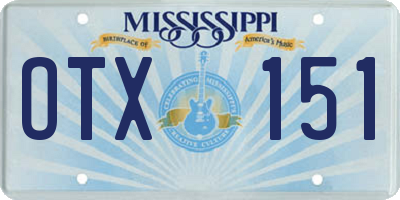 MS license plate OTX151