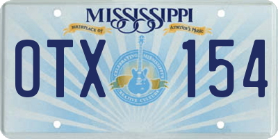 MS license plate OTX154
