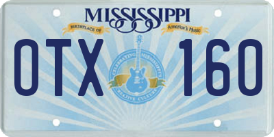 MS license plate OTX160