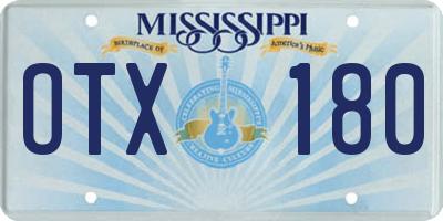 MS license plate OTX180