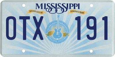 MS license plate OTX191