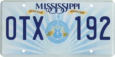 MS license plate OTX192