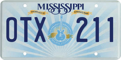 MS license plate OTX211