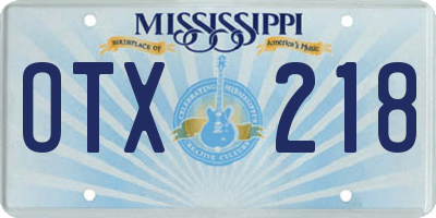 MS license plate OTX218