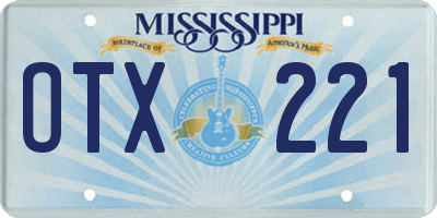 MS license plate OTX221