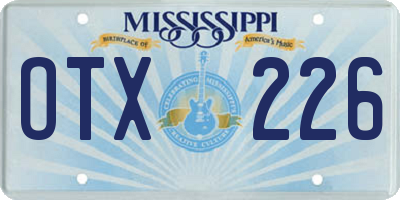 MS license plate OTX226