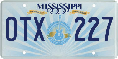 MS license plate OTX227