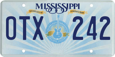 MS license plate OTX242