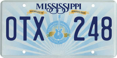 MS license plate OTX248