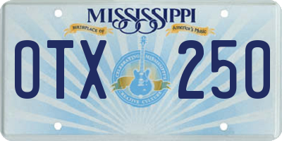 MS license plate OTX250