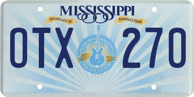 MS license plate OTX270