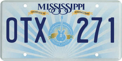 MS license plate OTX271