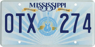 MS license plate OTX274