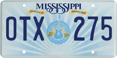 MS license plate OTX275