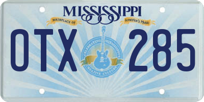 MS license plate OTX285
