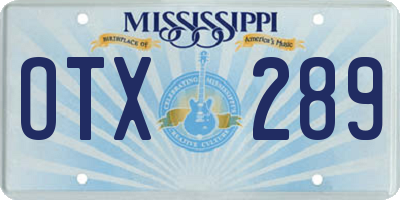 MS license plate OTX289