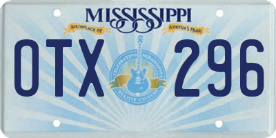 MS license plate OTX296
