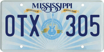 MS license plate OTX305
