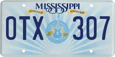 MS license plate OTX307