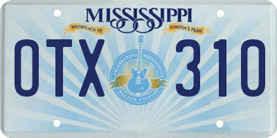 MS license plate OTX310