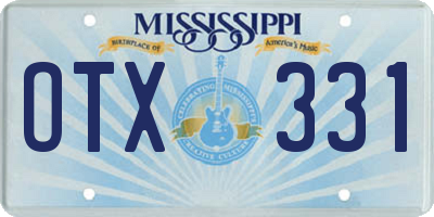 MS license plate OTX331
