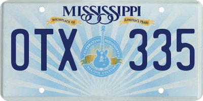 MS license plate OTX335