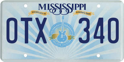 MS license plate OTX340