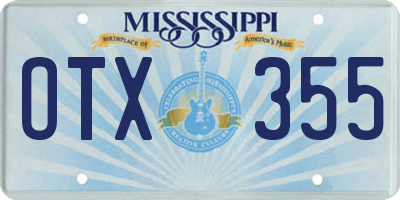 MS license plate OTX355