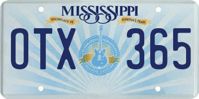 MS license plate OTX365