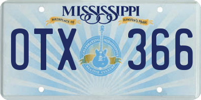 MS license plate OTX366