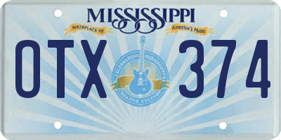 MS license plate OTX374