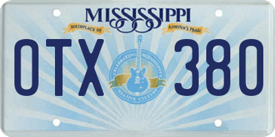 MS license plate OTX380