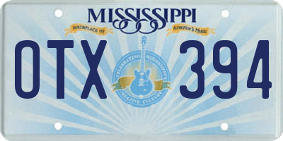 MS license plate OTX394