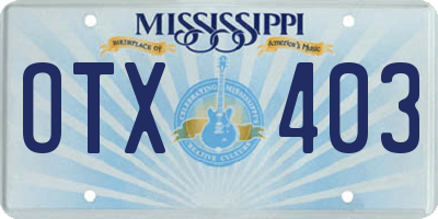 MS license plate OTX403