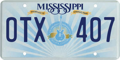 MS license plate OTX407