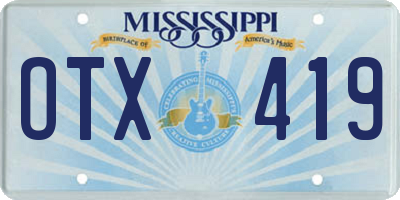 MS license plate OTX419